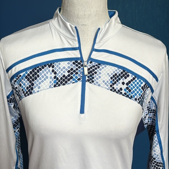 Tail White and Blue quarter zip  Long Sleeve Tee size medium - Picture 3 of 12